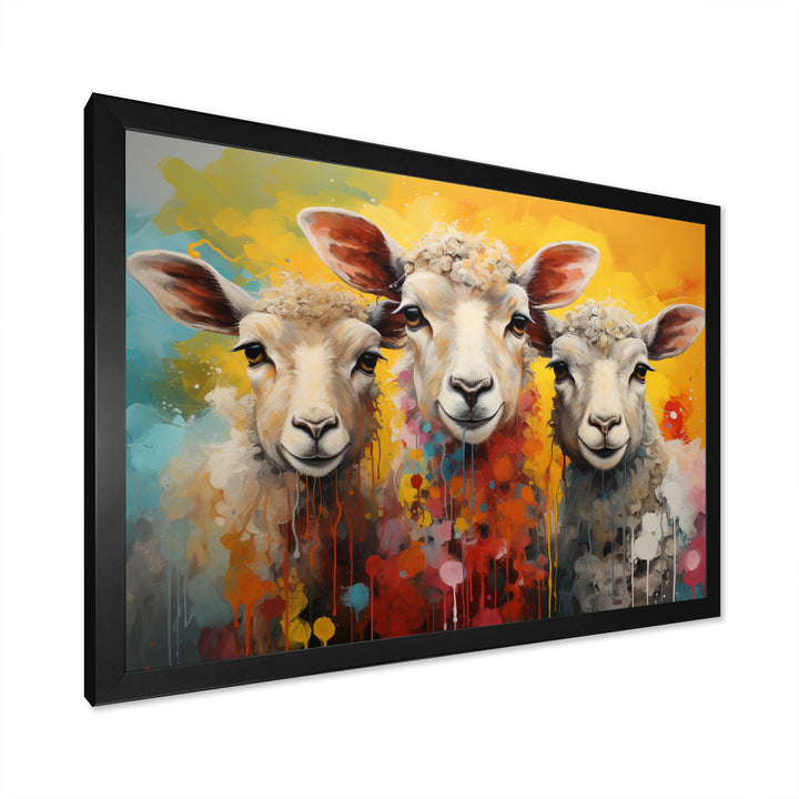 Colorful Sheep Fuzzy Friends - Sheep Wall Art Prints