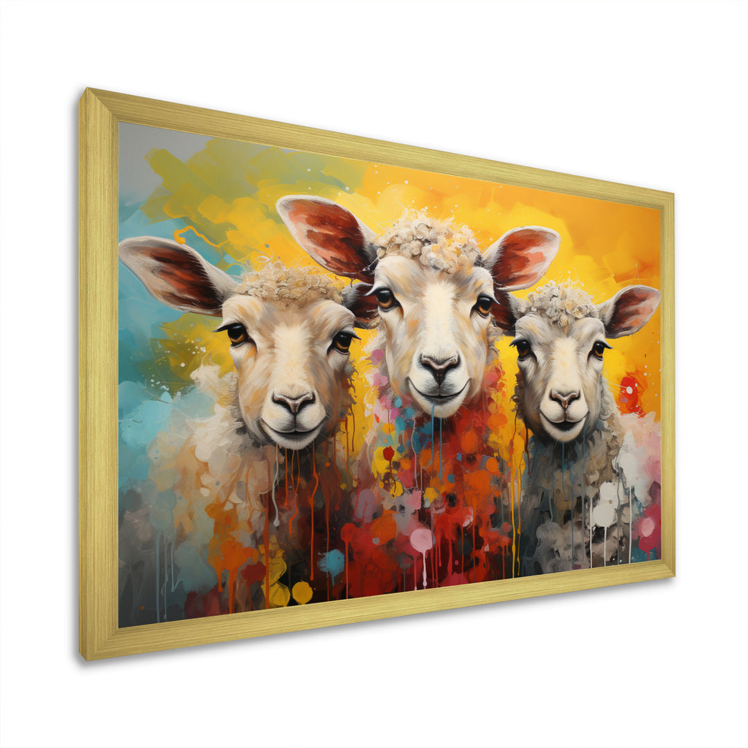 Colorful Sheep Fuzzy Friends - Sheep Wall Art Prints