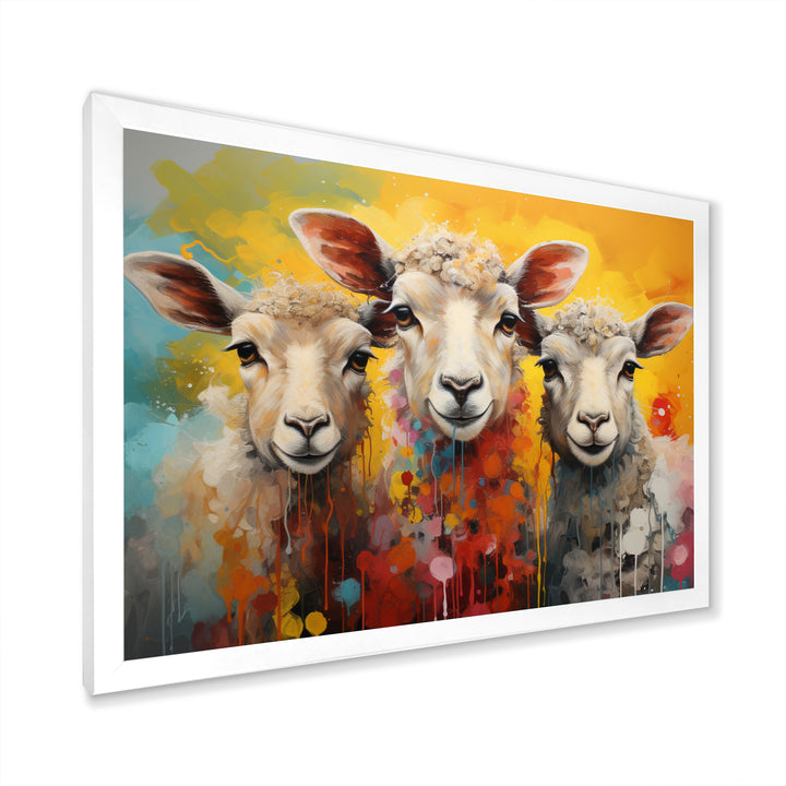 Colorful Sheep Fuzzy Friends - Sheep Wall Art Prints