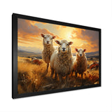 Sheep Golden Flock - Yellow Sheep Wall Art
