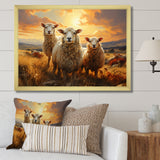Sheep Golden Flock - Yellow Sheep Wall Art