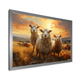 Sheep Golden Flock - Yellow Sheep Wall Art