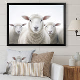 White Minimalist Whie Sheep's - Sheep Living Room Wall Art