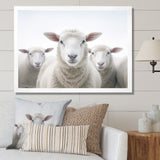 White Minimalist Whie Sheep's - Sheep Living Room Wall Art