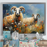 Sheep Grazing Impressionistic - Sheep Bedroom Wall Art