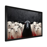 Black White Sheep Minimalist Flock - Sheep Wall Decor