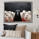 Black White Sheep Minimalist Flock - Sheep Wall Decor
