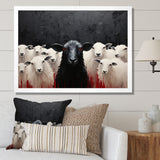 Black White Sheep Minimalist Flock - Sheep Wall Decor