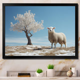 Sheep Minimalist Solitude - Sheep Wall Art Prints