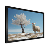 Sheep Minimalist Solitude - Sheep Wall Art Prints