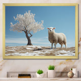 Sheep Minimalist Solitude - Sheep Wall Art Prints