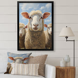 Sheep Family Selfie - Sheep Canvas Wall Art