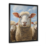 Sheep Family Selfie - Sheep Canvas Wall Art