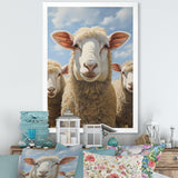 Sheep Family Selfie - Sheep Canvas Wall Art