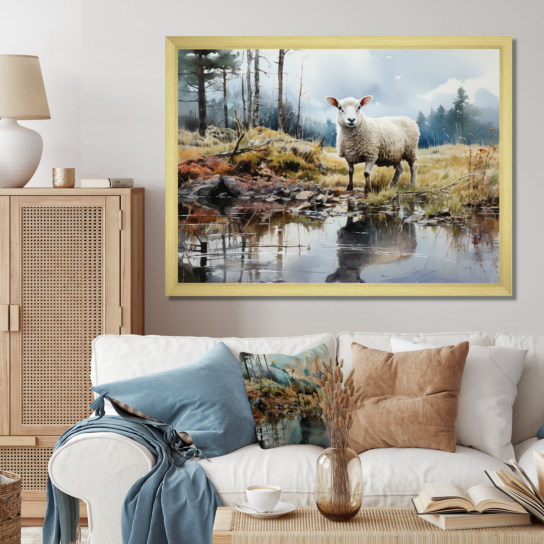 Sheep Reflection - Sheep Wall Art Prints