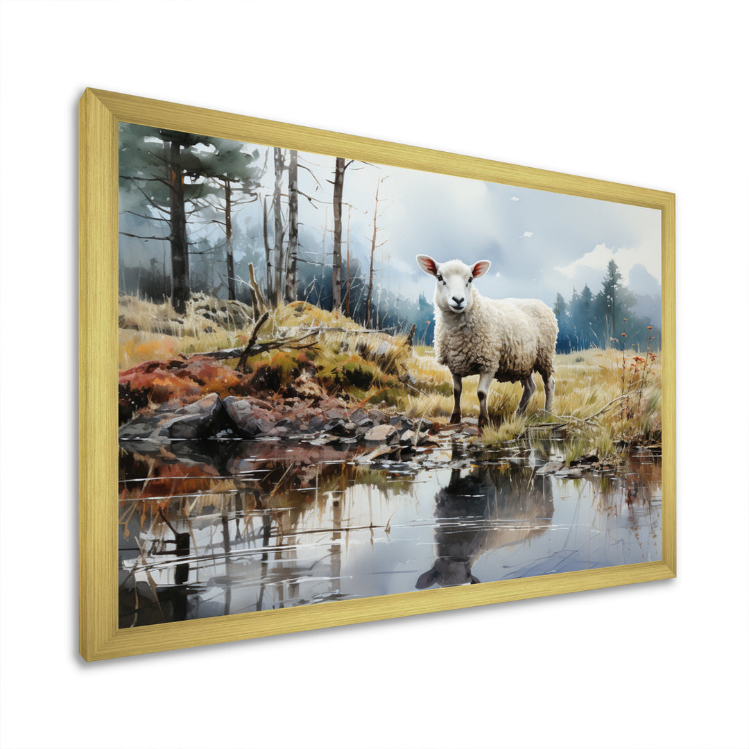 Sheep Reflection - Sheep Wall Art Prints