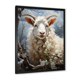 White Sheep's Siesta - Sheep Framed Canvas Art