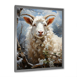 White Sheep's Siesta - Sheep Framed Canvas Art