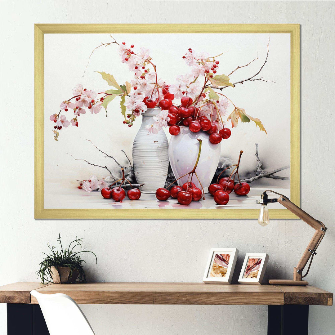 Cherry Simplicity - Food &amp; Beverage Canvas Wall Art