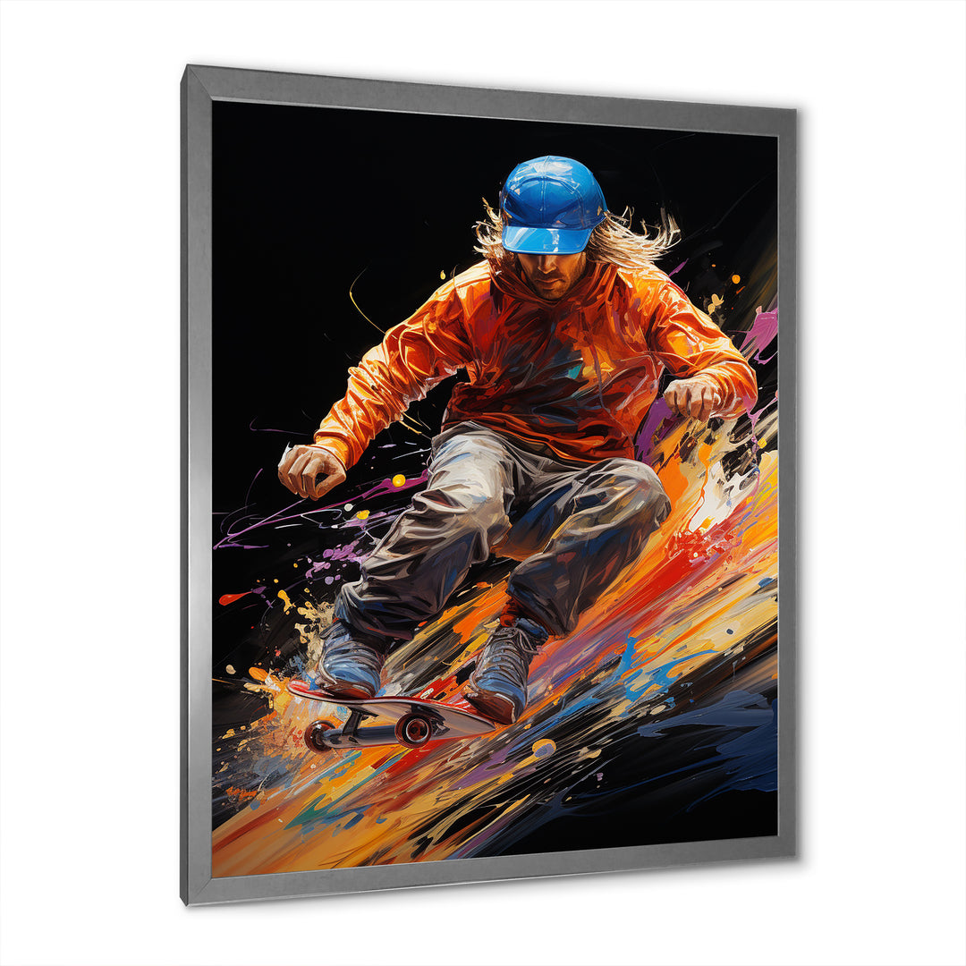 Skateboard Abstract Ollie - Skateboard Canvas Wall Art