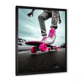 Pink Skateboard Dreams - Skateboard Canvas Wall Art