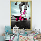 Pink Skateboard Dreams - Skateboard Canvas Wall Art