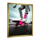 Pink Skateboard Dreams - Skateboard Canvas Wall Art