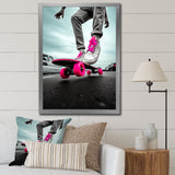 Pink Skateboard Dreams - Skateboard Canvas Wall Art