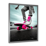 Pink Skateboard Dreams - Skateboard Canvas Wall Art