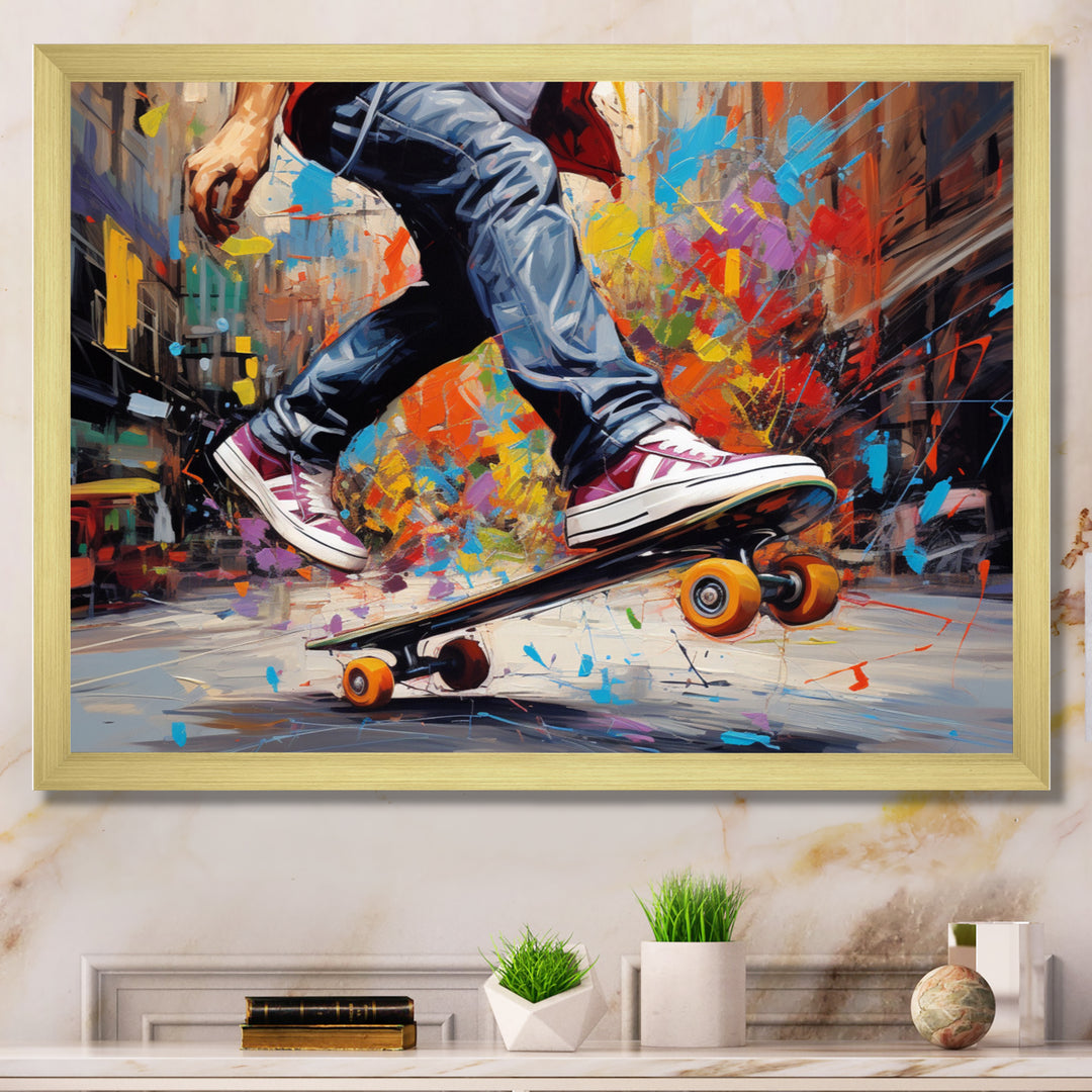 Skateboard Street Fusion - Skateboard Canvas Wall Art