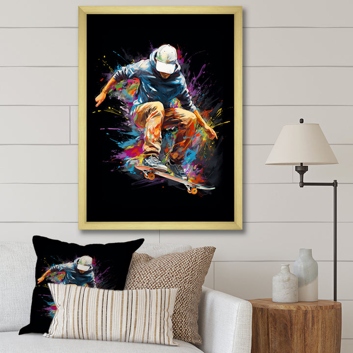 Skateboard Urban Flow I - Skateboard Canvas Wall Art