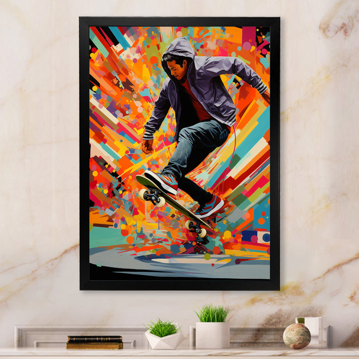 Skateboard Urban Rhythms - Skateboard Canvas Wall Art