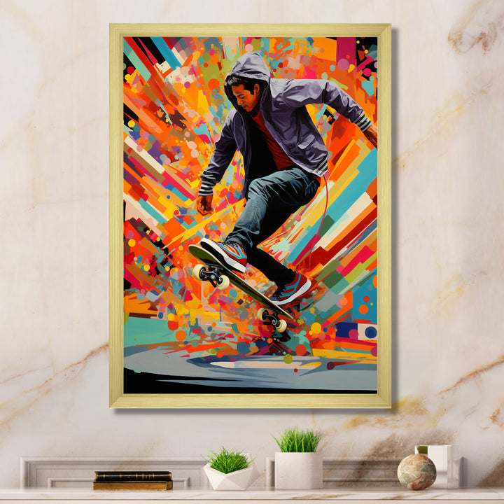 Skateboard Urban Rhythms - Skateboard Canvas Wall Art