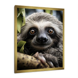 Sloth Portrait Vibrant - Sloth Framed Canvas Art
