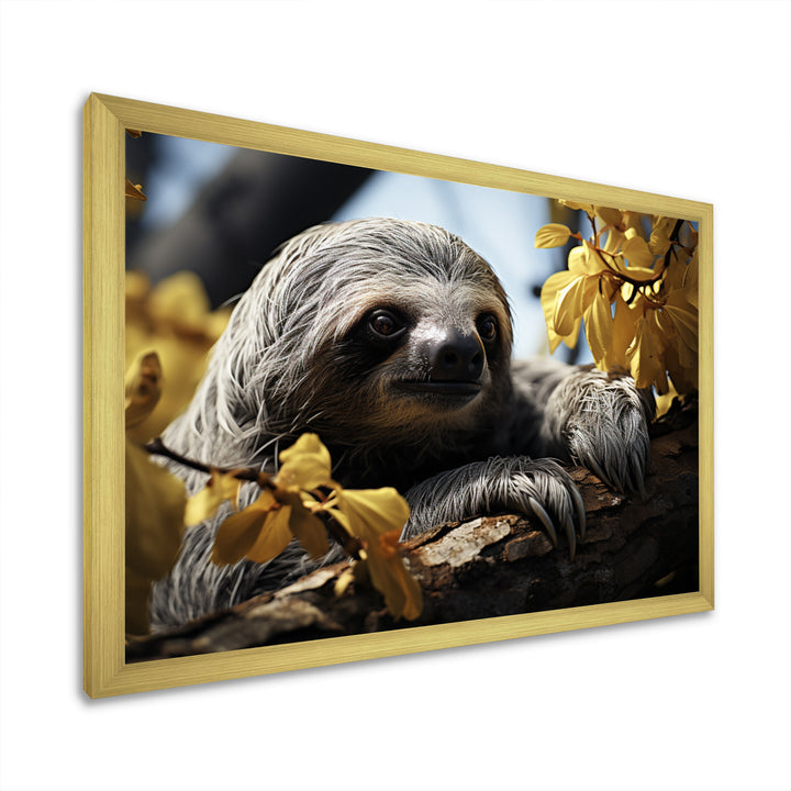 Sloth Slow Motion Portrait - Sloth Home Decor Art