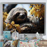 Sloth Slow Motion Portrait - Sloth Home Decor Art