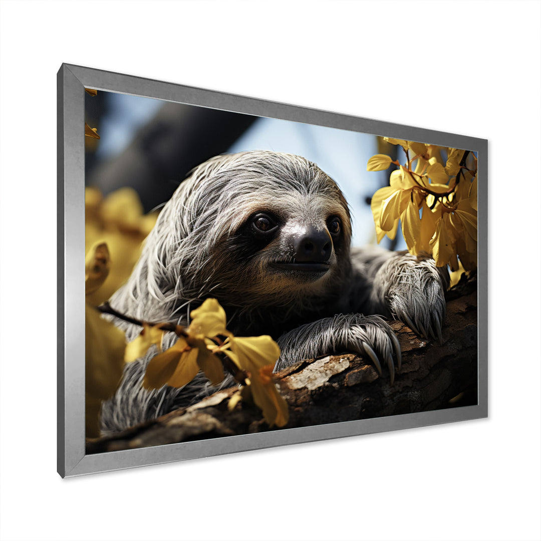 Sloth Slow Motion Portrait - Sloth Home Decor Art