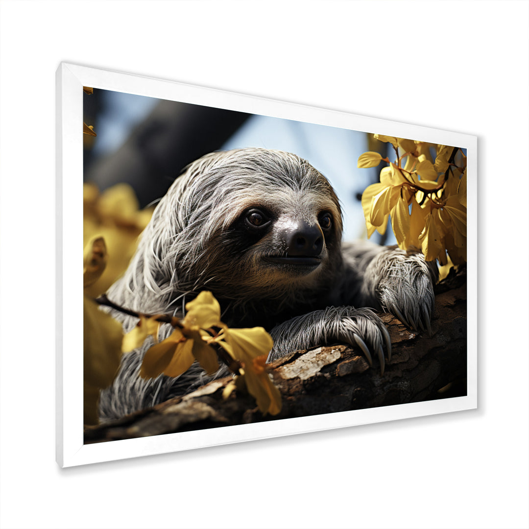Sloth Slow Motion Portrait - Sloth Home Decor Art