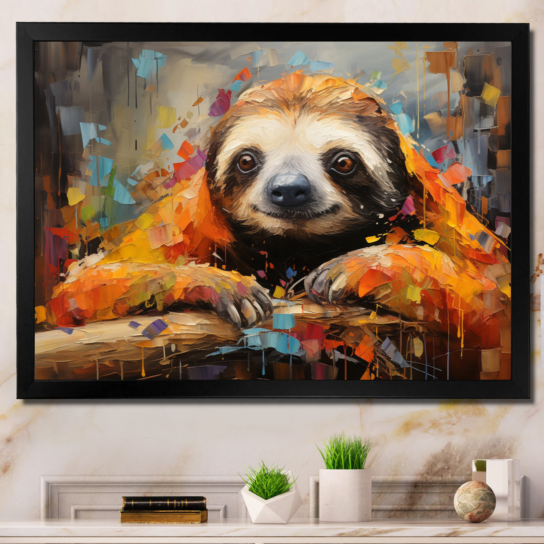 Slumbering Sloth Collage - Sloth Living Room Wall Art