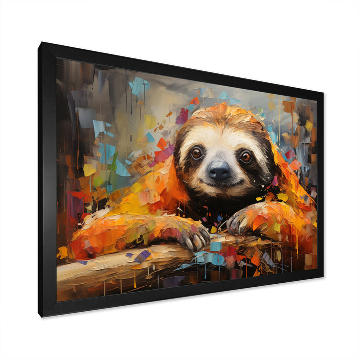 Slumbering Sloth Collage - Sloth Living Room Wall Art