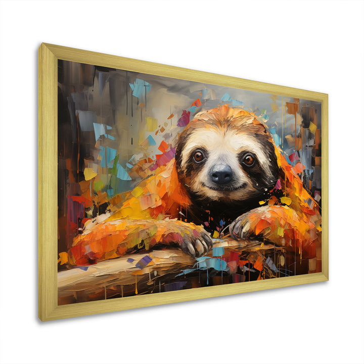 Slumbering Sloth Collage - Sloth Living Room Wall Art