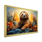 Slumbering Sloth Geometric - Sloth Bedroom Wall Art