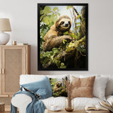 Sloth Slumbering Pastoral - Sloth Canvas Wall Art
