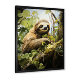 Sloth Slumbering Pastoral - Sloth Canvas Wall Art