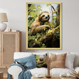 Sloth Slumbering Pastoral - Sloth Canvas Wall Art