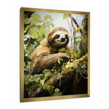 Sloth Slumbering Pastoral - Sloth Canvas Wall Art