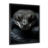 Black Snake Vibrant Portrait - Snake Canvas Wall Art