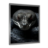Black Snake Vibrant Portrait - Snake Canvas Wall Art