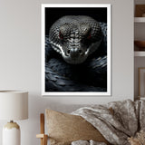 Black Snake Vibrant Portrait - Snake Canvas Wall Art