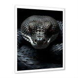 Black Snake Vibrant Portrait - Snake Canvas Wall Art